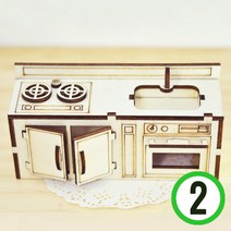 파스텔크래프트 미니어처 DIY 5호*가스레인지&싱크대*19x23cm(2개입) Q-01-01