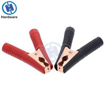 악어클립 케이블 집게 2pcs 레드 + 블랙 자동차 배터리 클램프 100a, 1pcs 블랙
