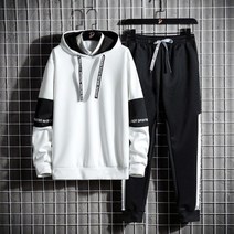 캐주얼 Tracksuit 남자 후드 티셔츠 복장 봄 가을 남성용 스포츠웨어 2022 남성 까마귀 + 바지 2PCS 조깅 스포츠 정장