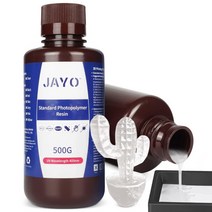 JAYO 3D 프린터 수지 1KG 405nm UV 경화 표준 광폴리머 2K 4K 6K 8K LCD 프린터용 낮은 수축 높은 정밀도 베이지 1000g, B- Transparent 500g