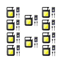미니랜턴 led 손전등 충전식 led후레쉬 미니 글레어 COB 키 체인 라이트 USB 충전 비상 램프 LED 작업 조명 휴대용 야외 캠핑, 10 PCS
