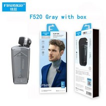 2022 Fe블루-F520 무선 이어폰 블루투스 5.3 개폐식 휴대용 헤드셋 통화 진동 스포츠 실행 헤드폰 알림, F520 GRAY WITH BOX
