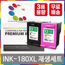 3배용량 INK-M180 INK-C180 XL 대용량 호환 잉크 세트 삼성 SL-J1660 SL-J1770FW, 1개