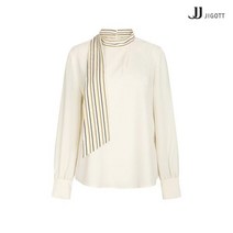 JJ지고트 스트라이프 타이넥 블라우스 GM3A0BL15