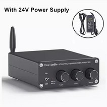 Fosi-오디오 BT20A 블루투스 5.0 수신기 앰프 오디오 디지털 파워 앰프 2x100W 미니 HiFi 클래스 D 홈 스피커, black add 24V power