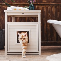 뉴에이지펫 리터루 리터박스 점보 화이트 고양이 화장실 모래통 커버 가구