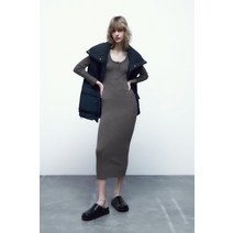 독일 자라 ZARA RIBBED BUTTON-UP DRESS 157222
