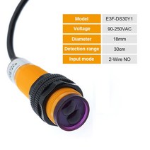 iot스위치 E3F-DS30C4 근접 스위치 광전 센서 NPN PNP DC5-36V 30cm 감지 범위 조정 E3F-DS30P1/P2/C2/Y1, [05] E3F-DS30 Y1, 05 E3F-DS30 Y1