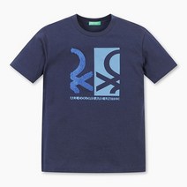 베네통 키즈 로고 부클 포인트 티셔츠 3096C109XNY