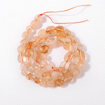 [5480-03]원석 못난이옥 약6x8mm 천연석 시트린 11월탄생석/토파즈 반줄(약19cm)