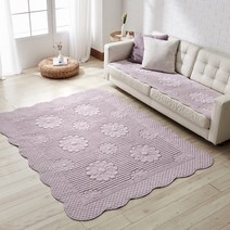 까사띠아모 라벤다 선염순면 워싱 카페트/침대스프레드