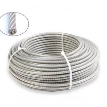 304 스테인레스 스틸 PVC 코팅 와이어 로프 7x7 유연한 케이블 빨랫줄 0.8mm 1mm 1.2mm-5mm 소프트 케이블, 02 1mm-10meter