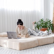 풀옵션 20cm 메모리폼 3단 접이식 접는 토퍼 침대 매트리스