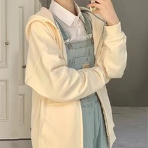 총브로 헤비 쭈리 오버사이즈 후드 가디건 집업 커플 코트