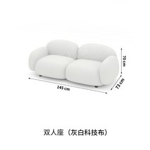 원룸소파 북유럽 거실 소파 작은 아파트 패브릭 간단한 현대 두부 블록 의류 가게 더블 작은 소파 그물 레드 스타일 원룸, 2인용(흰색) Tech Cloth