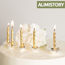 알리미스토리 생일 파티 예쁜 케이크초 골드 실버 로즈골드 핑크 10입, 스크류초_핑크(10입), 1set