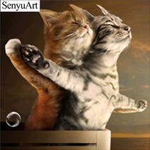 보석십자수 사각 원형 재물이 들어오는 타이타닉 고양이 커플 보석자수 취미 자가격리, 2530 이상