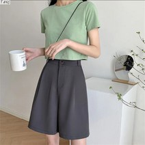 TANC여름바지 여성바지 일자핏 5부 바지 정장 반바지