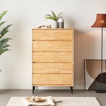 오목샘 고무나무 원목 안방 침실 와이드 서랍장 다용도 슬림 옷 수납장 5단 600 800, 가로 사이즈 800