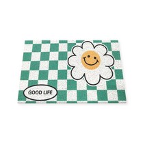 후암마켓 코일매트 키치 발매트 카펫 카페트 주방 현관 욕실 야외, 그린체커데이지-소형