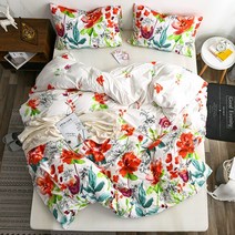 침대 침구류 세트 유럽 꽃 스타일 침구 세트 2-3 조각 1 Duvet 커버 1/2 Pillowcases 퀸 킹 싱글 더블 트윈 전체 크기