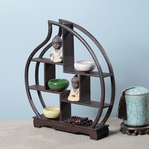 아트피플F03 연꽃 찻잔 다관 장식장 원목 미니선반, 상세페이지 참조
