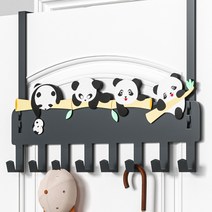 문 뒤 걸이 옷 걸이 긴 도어행거 문걸이 가방걸이 문옷걸이 방문옷걸이 도어후크, 팬더 [후크 8개]