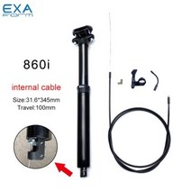 가변싯포스트 시트포스트 자전거 ks exaform 860i 높이 조절이 가능한 튜브 30.931.6mm395mm 쇼크 업소버 댐핑 내부 라우팅 원격 제어, 860i 31.6-345, 씨엔