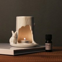 아로니카 아로니카 토끼 오일버너 에센셜오일+티라이트세트, 라벤더