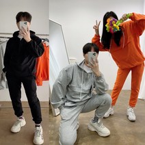 시벨롬부티크 무지 후드 아노락 커플 트레이닝복세트 3color
