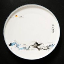 원형 스테인레스 중국스타일 12인 치적 경지 플레이팅 1인식기세트, T02-12inch취몽 해돋이, 기본
