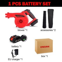 낙엽청소기 엔진 예초기 송풍기 부로아 브로어 ONEVAN-3500W 정원 무선 진공 청소 공기 먼지 제거 컴퓨터 수집기 손 작동 전동 공구 부는 사람, 1 배터리 EU 플러그
