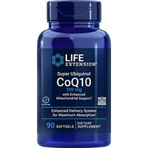 미토콘드리아 지원이 강화된 수명 연장 슈퍼 유비퀴놀 coq10 100 mg - 노화 방지 심장 증폭기용 두뇌 건강 및 건강한 콜레스테롤 - 글루텐 프리 비-GMO - 60, 100mg, 90카운트(1팩)