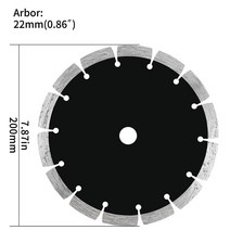 전동 핸드그라인더 200mm 세그먼트 다이아몬드 원형 톱 블레이드 앵글 그라인더 건식 커팅 디스크 휠 화강, 한개옵션0
