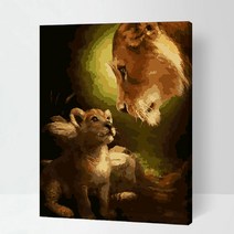 DIY 명화 그리기 유화 인물 고흐 동물 해바라기 그림그리기 세트, 05_동물-A036  라이언킹