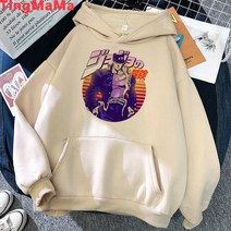 일본 애니메이션 조조 기묘한 모험 후드 남자 카와이 만화 스톤 오션 그래픽 남성 의류 유니섹스 카키색 스웨터