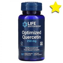 라이프 익스텐션 Optimized 퀘르세틴 Quercetin 250 mg 60 식물성 캡슐 말토덱스트린 Optimized cellulose silica stearate