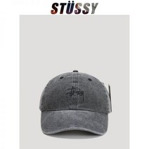 스투시볼캡 스투시모자 캠프캡 STU아치 셰파 데님 모자 트러커 로우 러닝 코듀로이 볼, 조절가능, 워싱 그레이