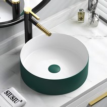 건식 탑볼 세면대 욕실 세면볼 원형 카운터 미용실 미니 새면대, 410x410x155 세면대 수전제외