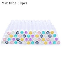 재사용 가능한 눈썹 브러쉬 튜브 일회용 속눈썹 교체 방진 스파클링 깨진 다이아몬드 메이크업, CN, New 50pcs