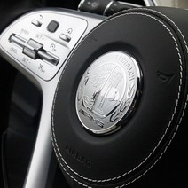 [주주파츠]벤츠 S클래스 핸들 로고 엠블럼 메탈 스티커타입 몰딩, 실버