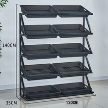 과일 매대 스탠드 선반 마트 진열대 전시대 4단 5단, 블랙 / 5단, 1개