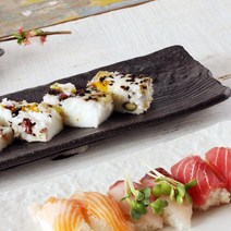 미노 사각접시 모음 일본 그릇 식기 접시 생선접시 초밥접시 직사각접시 긴사각접시 도자기그릇 도자기접시, 미노웨이브긴사각접시[블랙], 1개