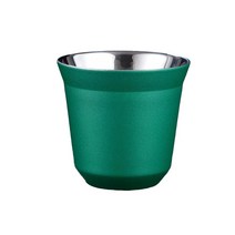이중 벽 스테인레스 스틸 에스프레소 컵 80ml 네스프레소 픽시 단열 커피 컵 모양 귀여운 캡슐 보온 컵 머그잔, 02 green