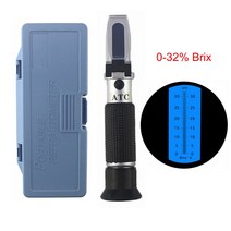 0 32% 습도계 Brix 굴절계 설탕 측정기 Brix ATC 교정 시간 영역 굴절계 설탕 시험기 휴대용 휴대용|refractometer brix|brix refractomet, with box, 1개, 러시아