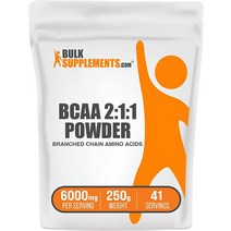 BULKSUPPLEMENTS.COM BCAA 2:1:1 파우더 분지쇄 아미노산 - 회복을 위한 무향 글루텐 프리 1회 제공량당 6000mg 42회 분량 250g 8.8온스, 8.8온스(1팩)