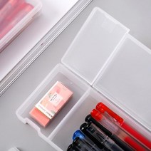 1+1 반 투명 무지 플라스틱 펜 케이스 2단 필통, (1+1)2개