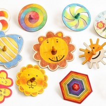 어린이 초등 팽이만들기 미술 공작놀이 나무팽이 만들기, 네잎클로버