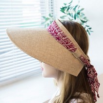 바보사랑 A2602 로즈마리 리본 썬캡(4color).쿠키세븐