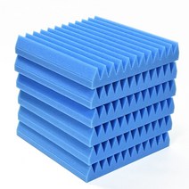 방음벽 소리차단 벽방음재 음악 작업실12/24Pcs 30x30x5cm 어쿠스틱 폼 패널 스튜디오 웨지 타일 방음 벽, [02] Blue, [02] 24Pcs with Tapes
